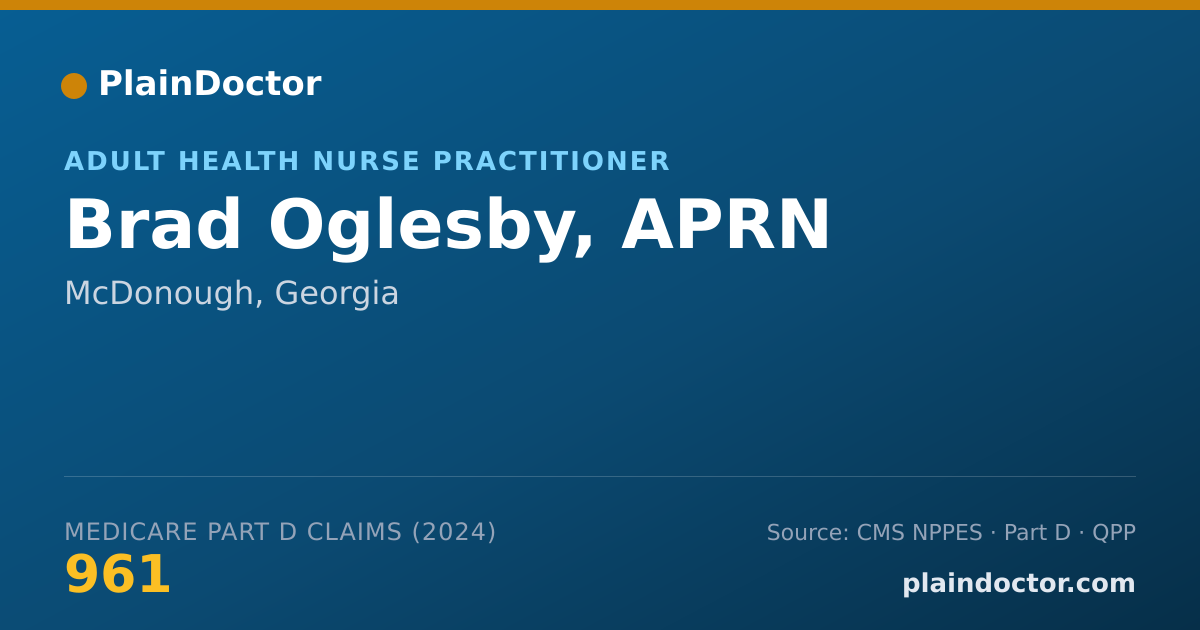 Shareable card for Brad Oglesby, APRN - Adult Health Nurse Practitioner, McDonough, GA