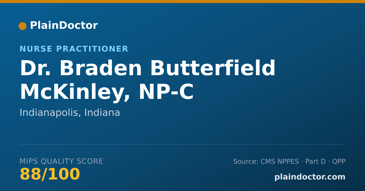 Shareable card for Braden Butterfield McKinley, NP-C - Nurse Practitioner, Indianapolis, IN