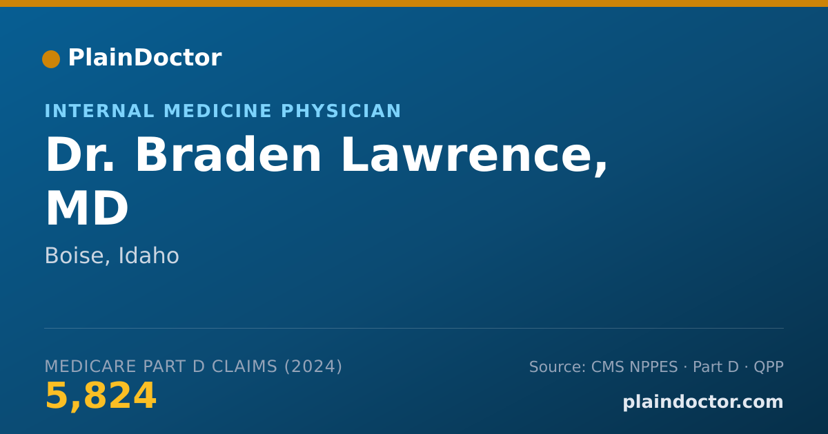 Shareable card for Braden Lawrence, MD - Internal Medicine Physician, Boise, ID