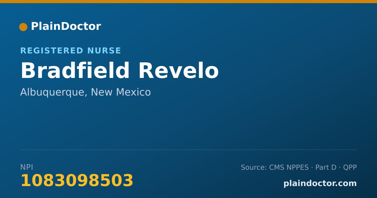 Shareable card for Bradfield Revelo - Registered Nurse, Albuquerque, NM
