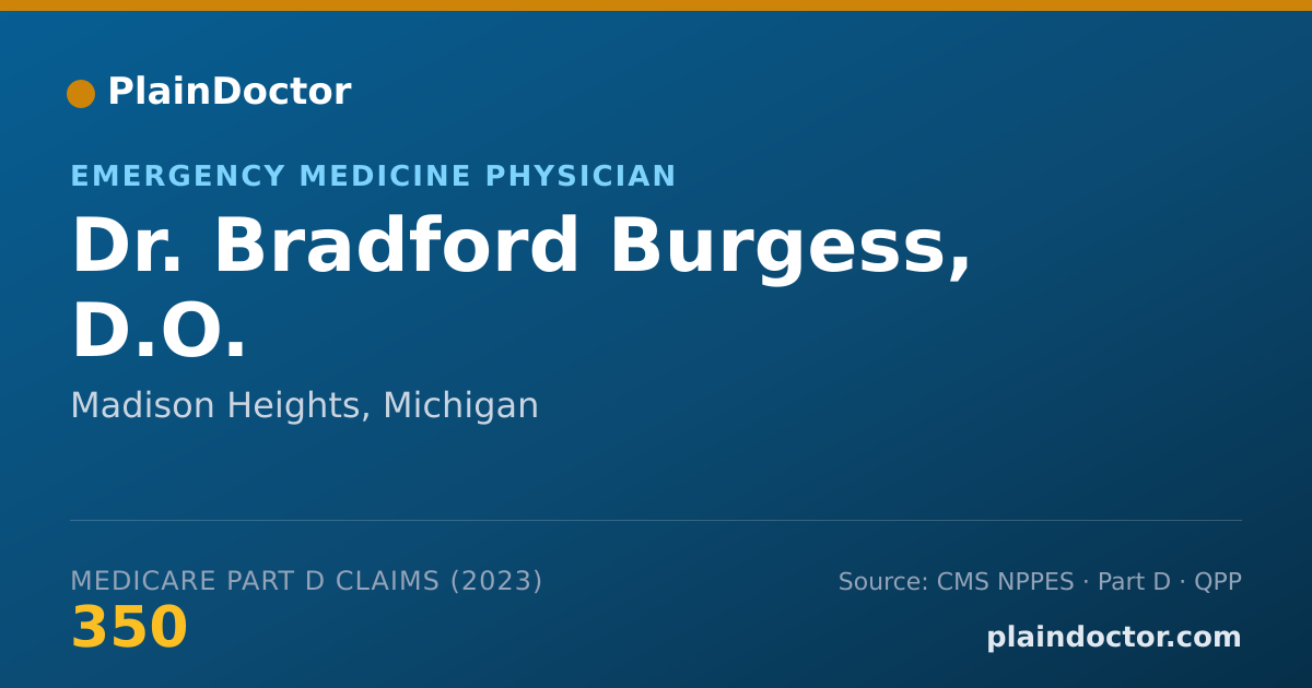 Shareable card for Bradford Burgess, D.O. - Emergency Medicine Physician, Madison Heights, MI