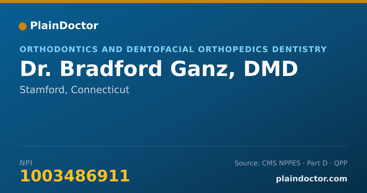 Shareable card for Bradford Ganz, DMD - Orthodontics and Dentofacial Orthopedics Dentistry, Stamford, CT