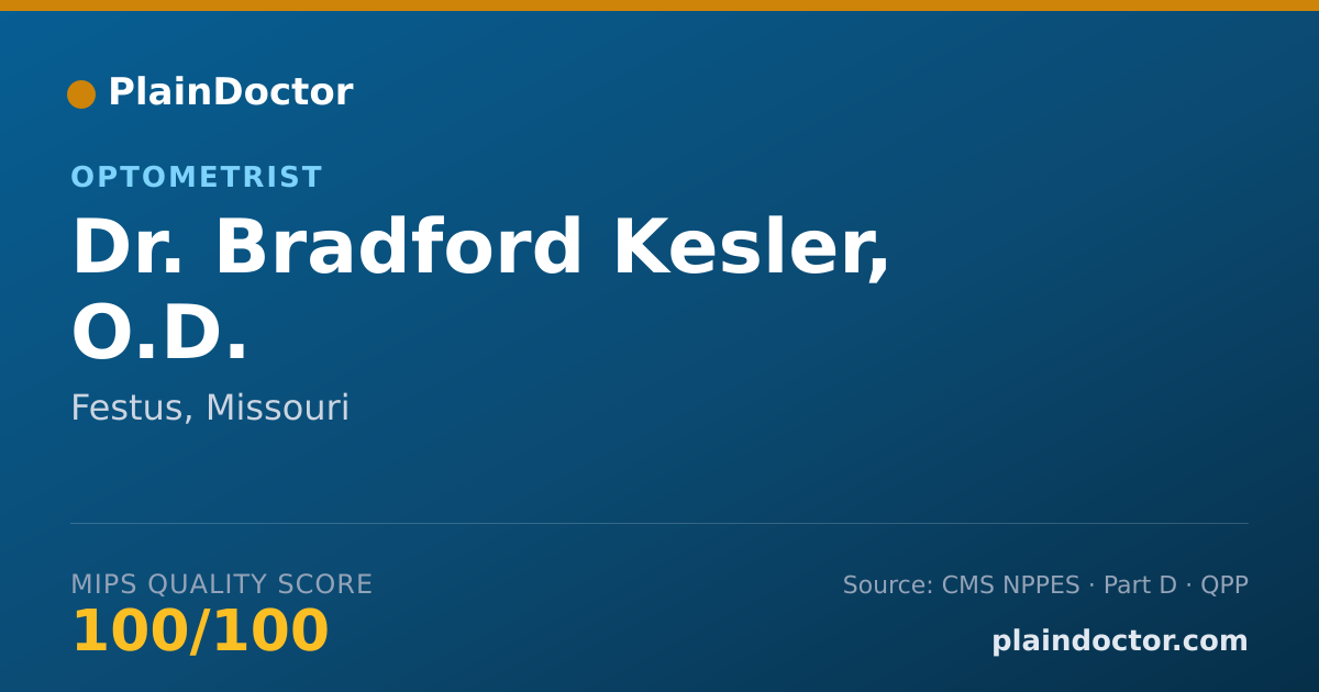 Shareable card for Bradford Kesler, O.D. - Optometrist, Festus, MO