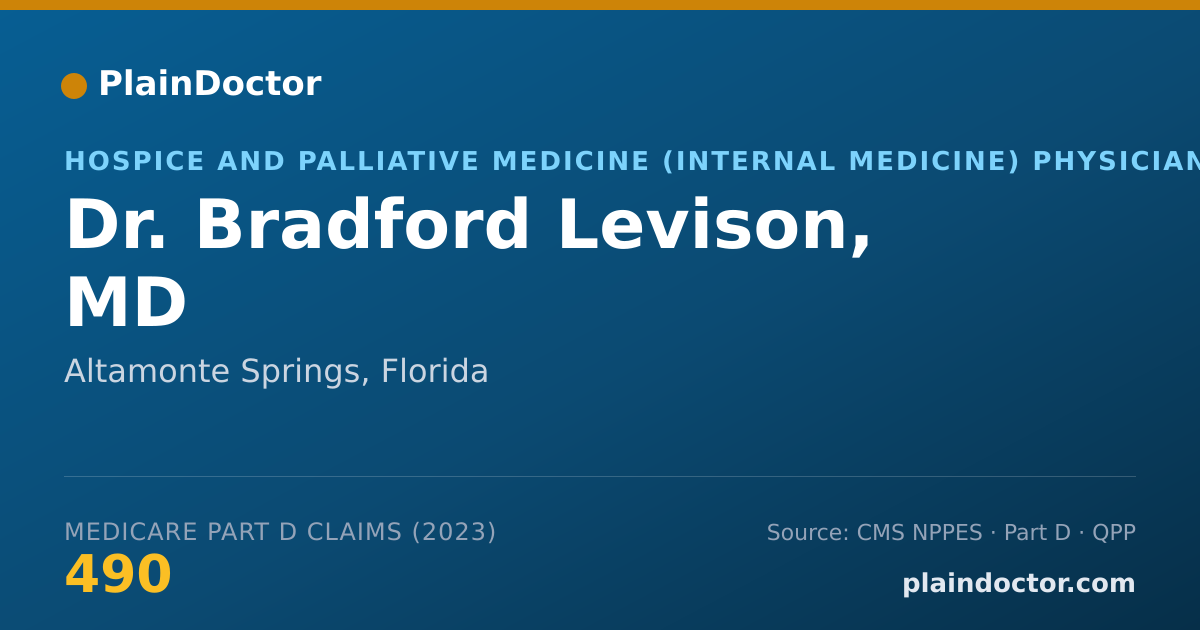 Shareable card for Bradford Levison, MD - Hospice and Palliative Medicine (Internal Medicine) Physician, Altamonte Springs, FL