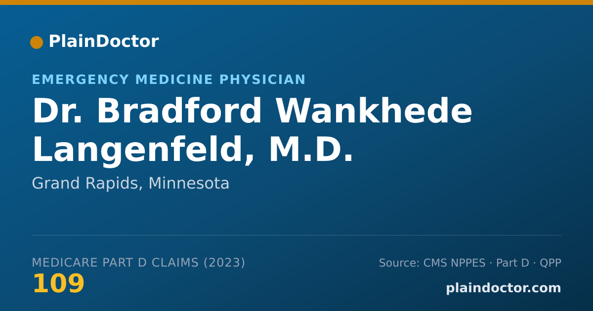 Shareable card for Bradford Wankhede Langenfeld, M.D. - Emergency Medicine Physician, Grand Rapids, MN