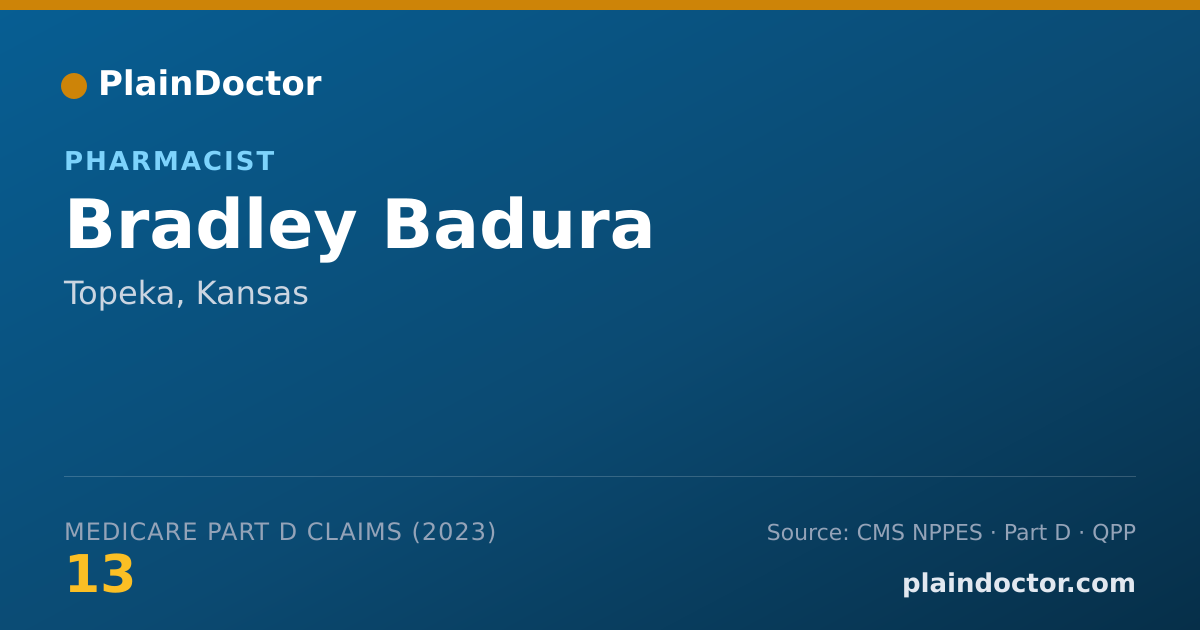 Shareable card for Bradley Badura - Pharmacist, Topeka, KS