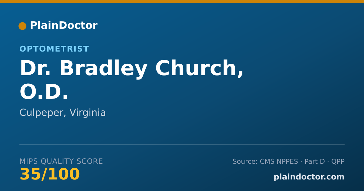 Shareable card for Bradley Church, O.D. - Optometrist, Culpeper, VA