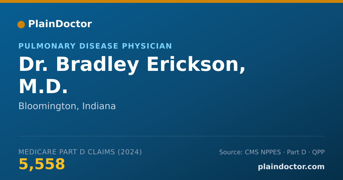 Shareable card for Bradley Erickson, M.D. - Pulmonary Disease Physician, Bloomington, IN