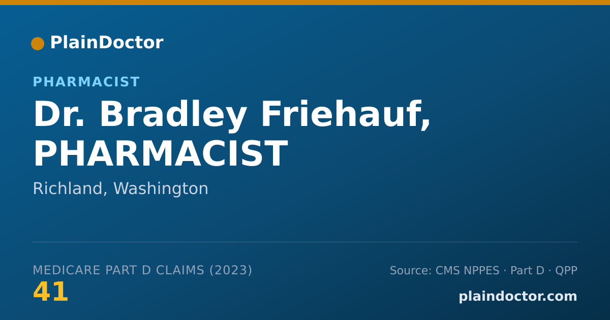 Shareable card for Bradley Friehauf, PHARMACIST - Pharmacist, Richland, WA
