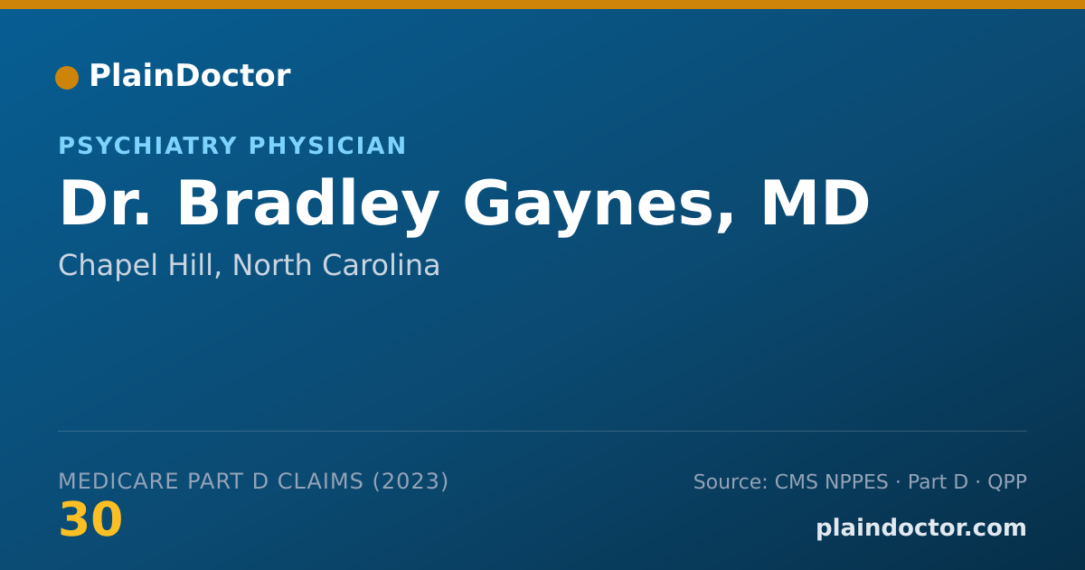 Shareable card for Bradley Gaynes, MD - Psychiatry Physician, Chapel Hill, NC