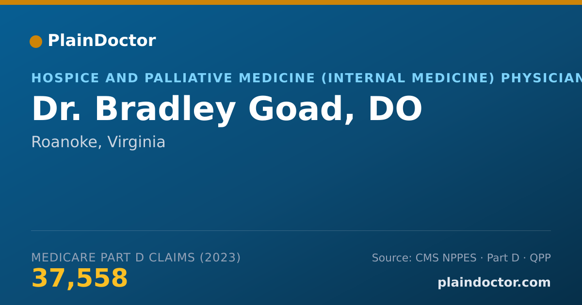 Shareable card for Bradley Goad, DO - Hospice and Palliative Medicine (Internal Medicine) Physician, Roanoke, VA