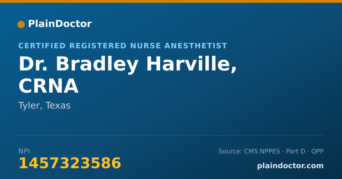 Shareable card for Bradley Harville, CRNA - Certified Registered Nurse Anesthetist, Tyler, TX
