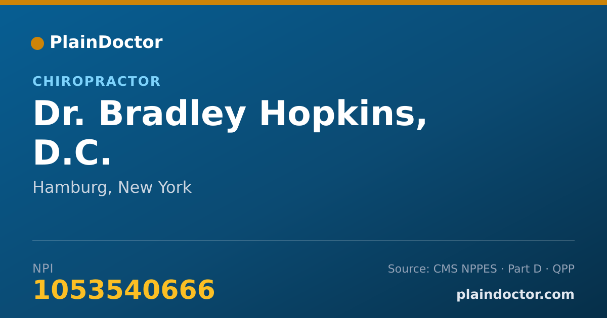 Shareable card for Bradley Hopkins, D.C. - Chiropractor, Hamburg, NY