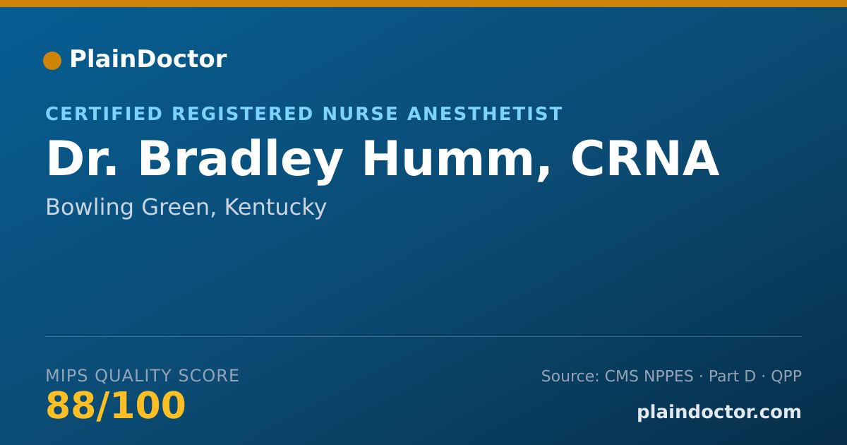 Shareable card for Bradley Humm, CRNA - Certified Registered Nurse Anesthetist, Bowling Green, KY
