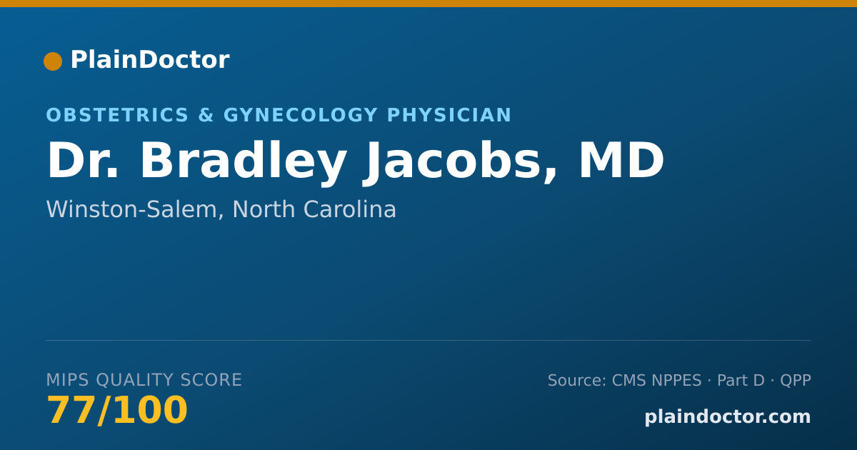 Shareable card for Bradley Jacobs, MD - Obstetrics & Gynecology Physician, Winston-Salem, NC