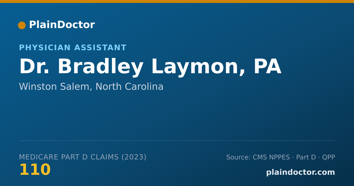 Shareable card for Bradley Laymon, PA - Physician Assistant, Winston Salem, NC