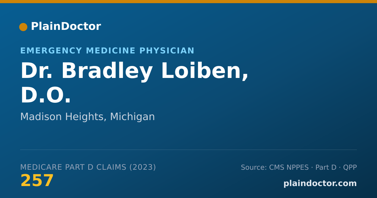 Shareable card for Bradley Loiben, D.O. - Emergency Medicine Physician, Madison Heights, MI