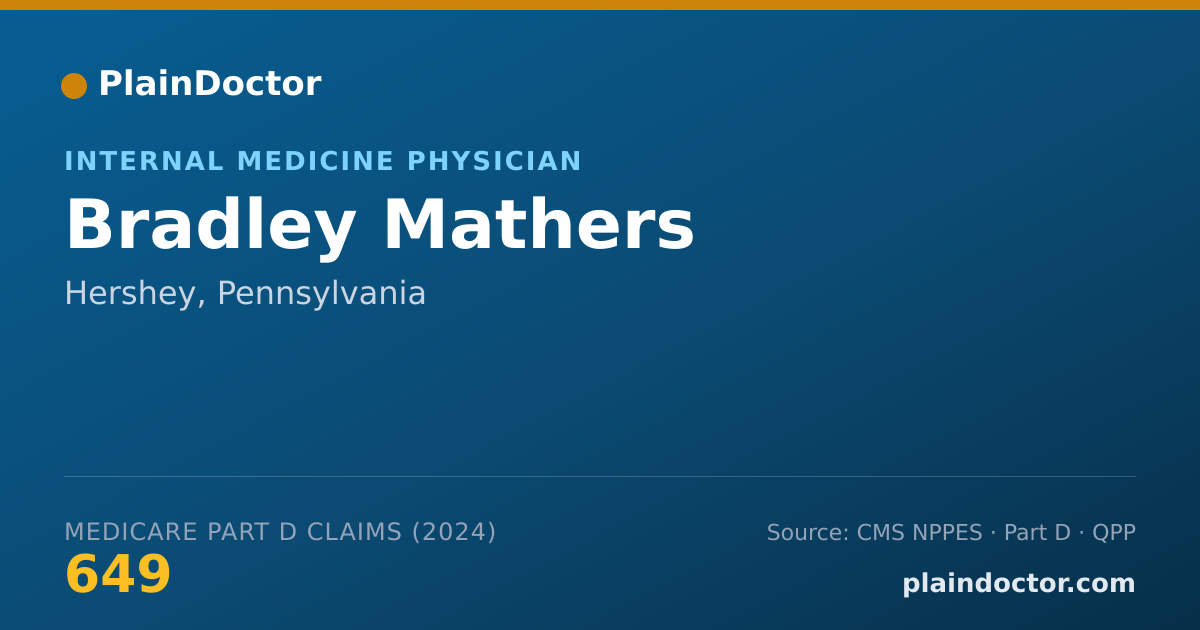 Shareable card for Bradley Mathers - Internal Medicine Physician, Hershey, PA