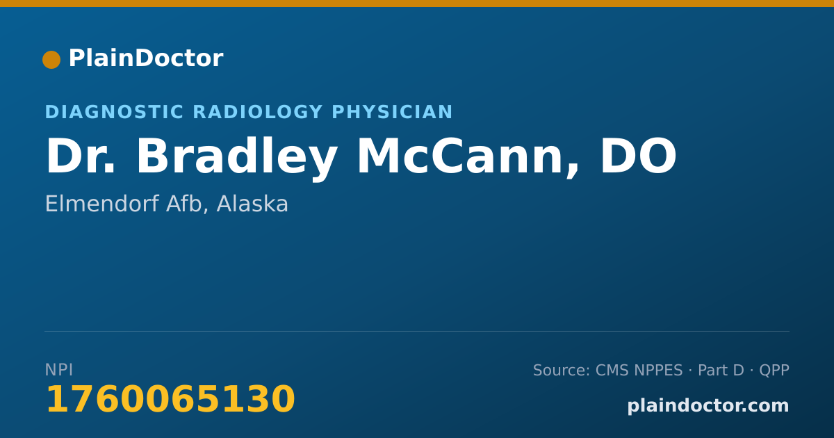Shareable card for Bradley McCann, DO - Diagnostic Radiology Physician, Elmendorf Afb, AK