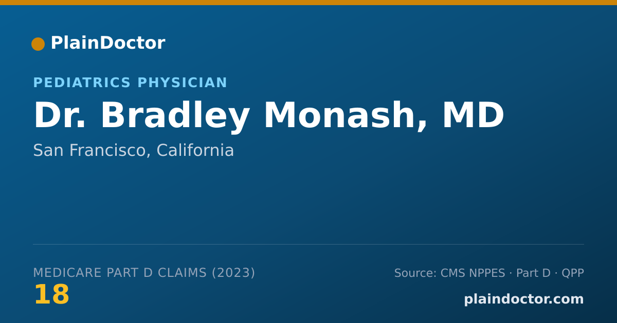 Shareable card for Bradley Monash, MD - Pediatrics Physician, San Francisco, CA