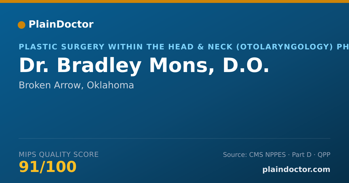 Shareable card for Bradley Mons, D.O. - Plastic Surgery within the Head & Neck (Otolaryngology) Physician, Broken Arrow, OK