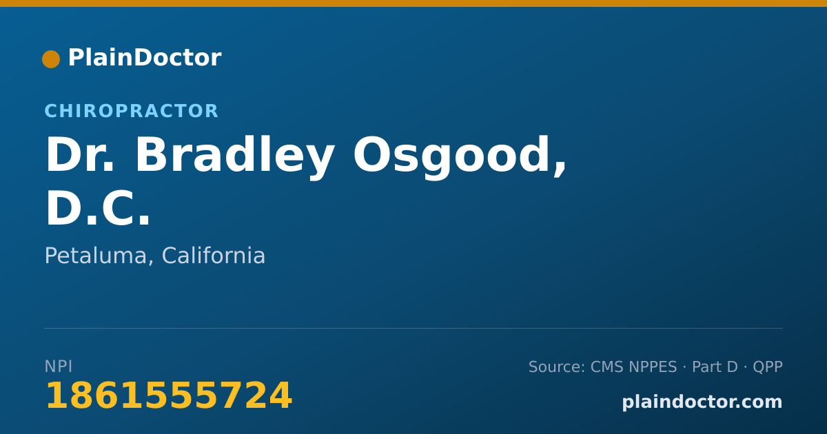 Shareable card for Bradley Osgood, D.C. - Chiropractor, Petaluma, CA