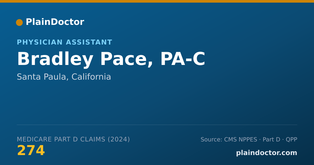 Shareable card for Bradley Pace, PA-C - Physician Assistant, Santa Paula, CA