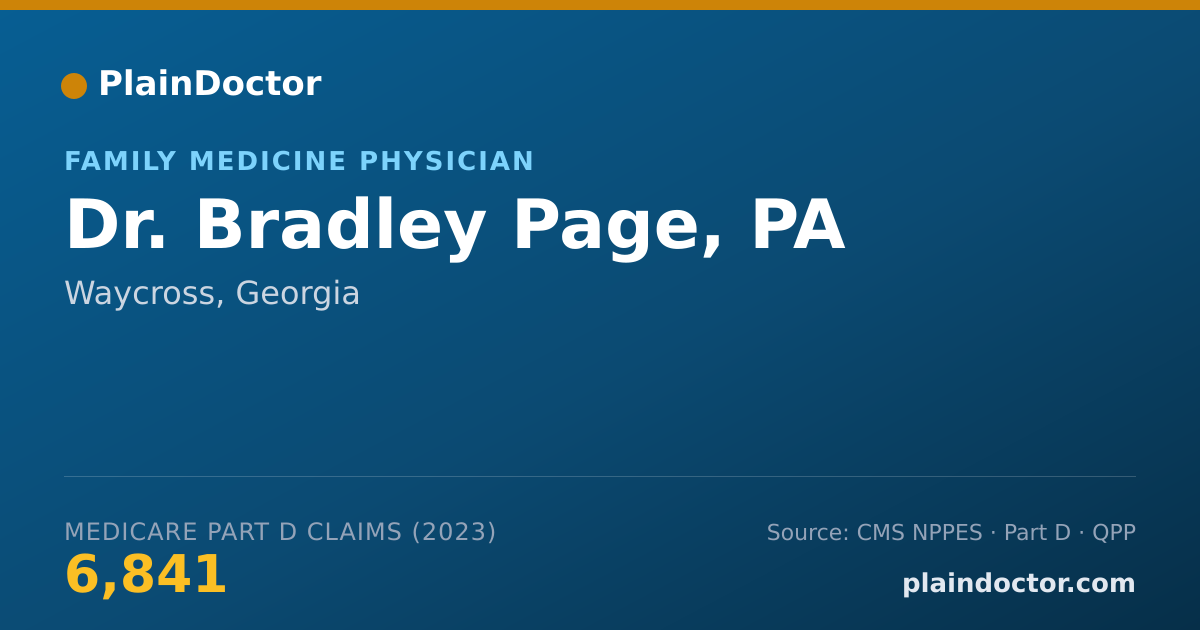 Shareable card for Bradley Page, PA - Family Medicine Physician, Waycross, GA