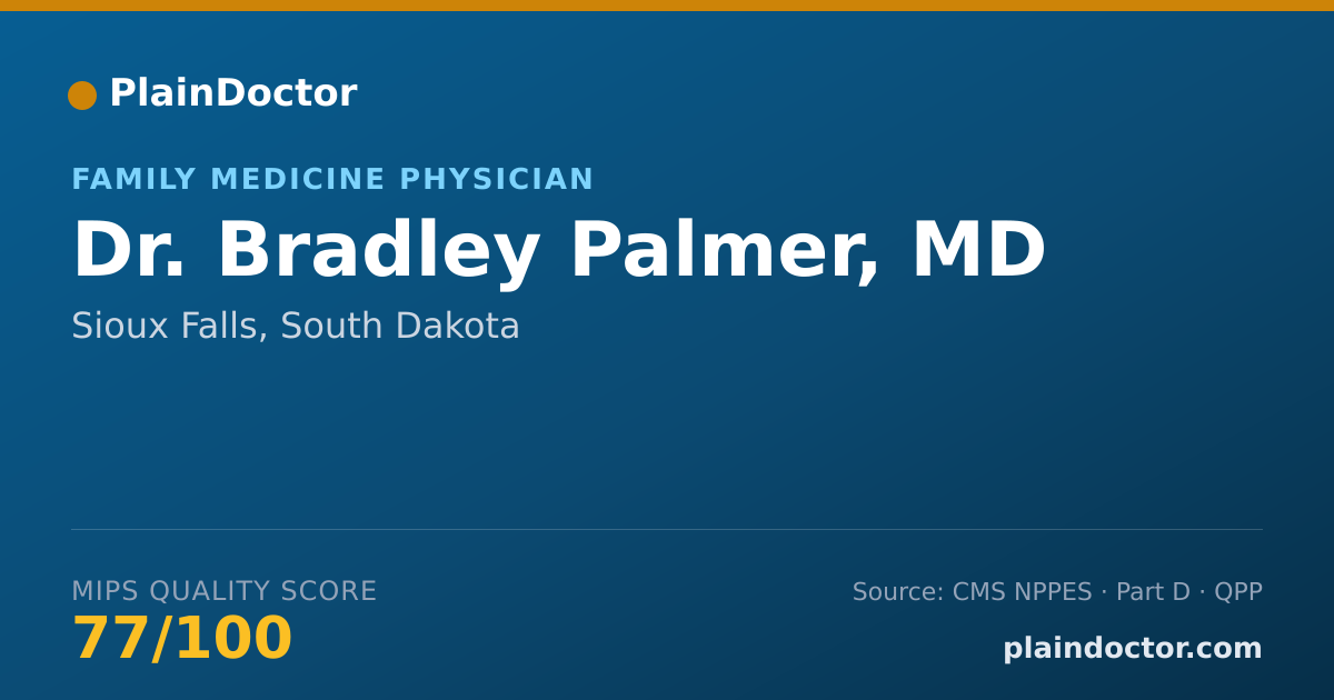 Shareable card for Bradley Palmer, MD - Family Medicine Physician, Sioux Falls, SD