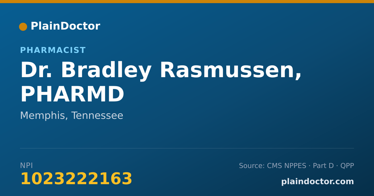 Shareable card for Bradley Rasmussen, PHARMD - Pharmacist, Memphis, TN
