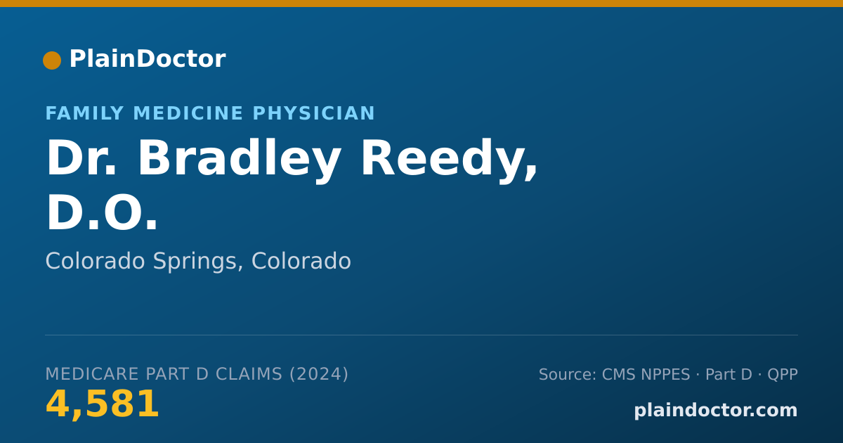 Shareable card for Bradley Reedy, D.O. - Family Medicine Physician, Colorado Springs, CO
