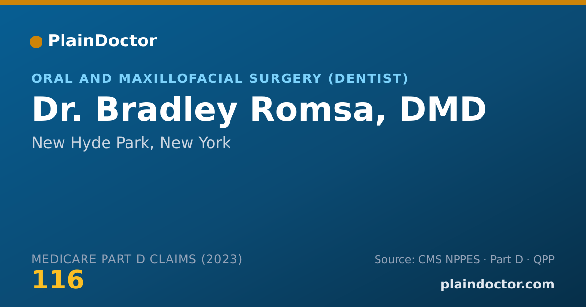 Shareable card for Bradley Romsa, DMD - Oral and Maxillofacial Surgery (Dentist), New Hyde Park, NY