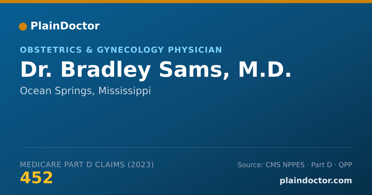 Shareable card for Bradley Sams, M.D. - Obstetrics & Gynecology Physician, Ocean Springs, MS