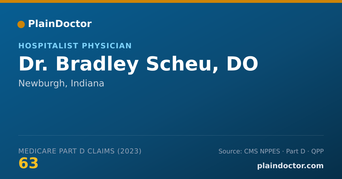 Shareable card for Bradley Scheu, DO - Hospitalist Physician, Newburgh, IN