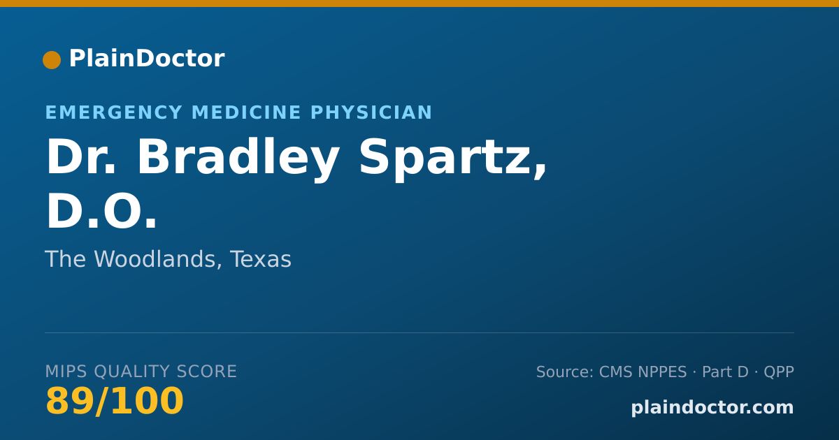 Shareable card for Bradley Spartz, D.O. - Emergency Medicine Physician, The Woodlands, TX