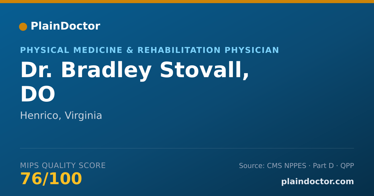 Shareable card for Bradley Stovall, DO - Physical Medicine & Rehabilitation Physician, Henrico, VA