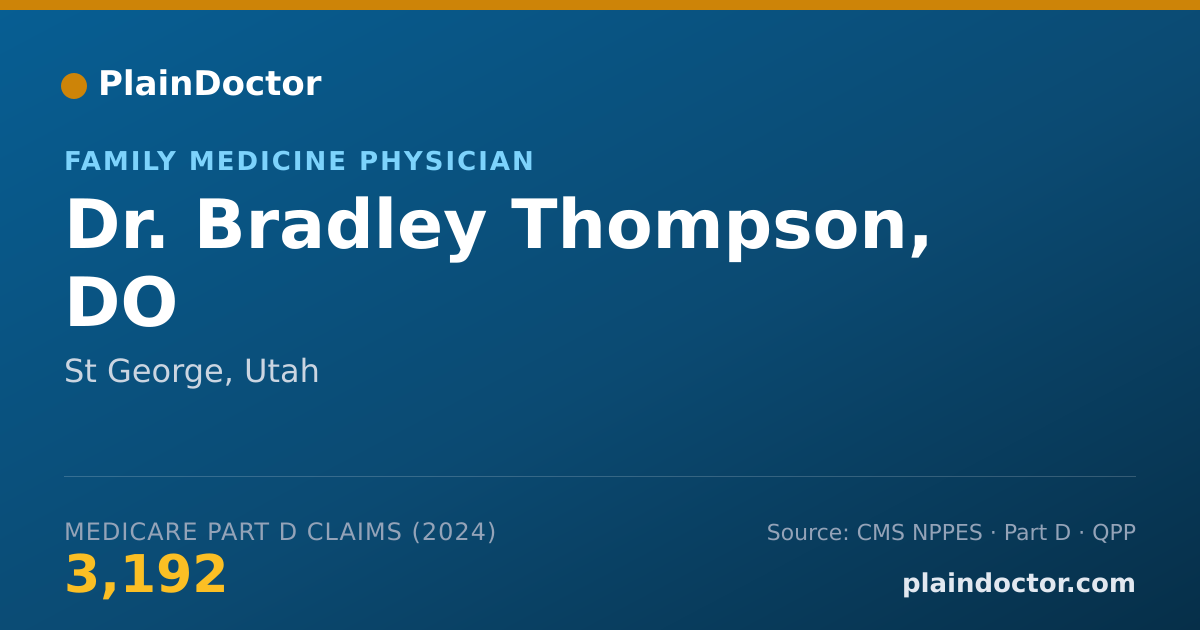 Shareable card for Bradley Thompson, DO - Family Medicine Physician, St George, UT