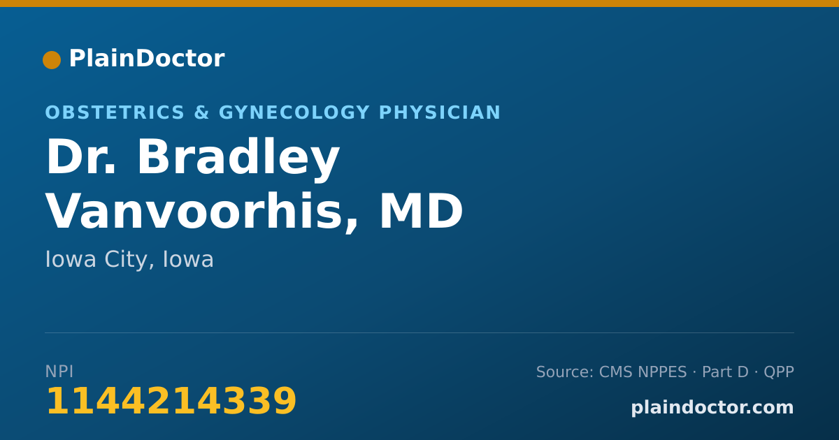 Shareable card for Bradley Vanvoorhis, MD - Obstetrics & Gynecology Physician, Iowa City, IA