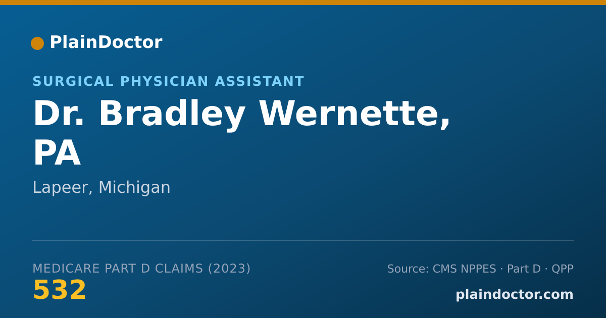 Shareable card for Bradley Wernette, PA - Surgical Physician Assistant, Lapeer, MI