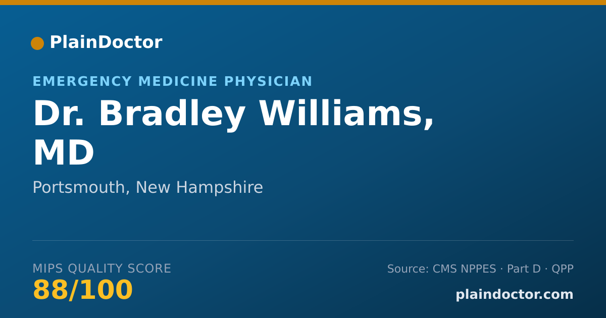 Shareable card for Bradley Williams, MD - Emergency Medicine Physician, Portsmouth, NH