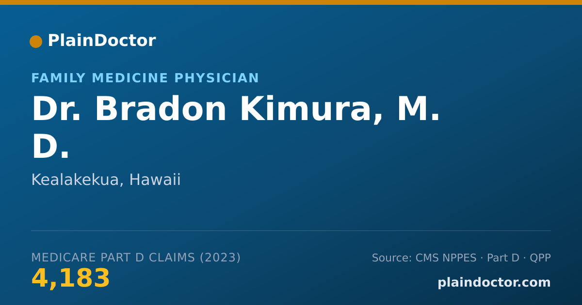 Shareable card for Bradon Kimura, M. D. - Family Medicine Physician, Kealakekua, HI