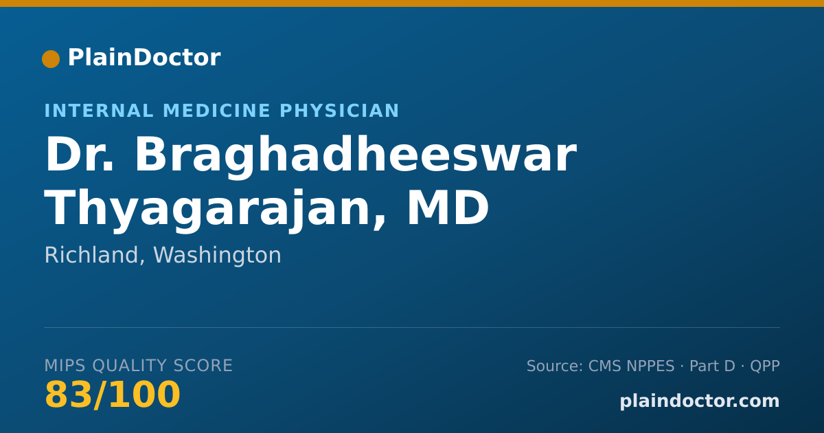 Shareable card for Braghadheeswar Thyagarajan, MD - Internal Medicine Physician, Richland, WA