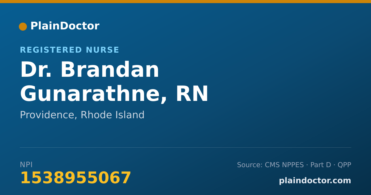 Shareable card for Brandan Gunarathne, RN - Registered Nurse, Providence, RI