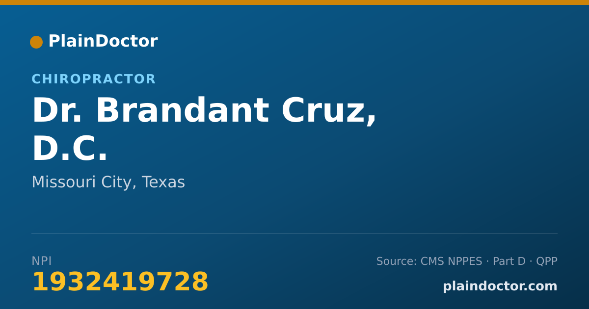 Shareable card for Brandant Cruz, D.C. - Chiropractor, Missouri City, TX