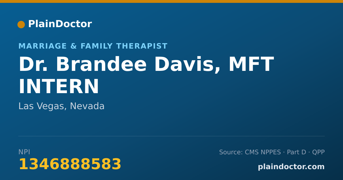 Shareable card for Brandee Davis, MFT INTERN - Marriage & Family Therapist, Las Vegas, NV