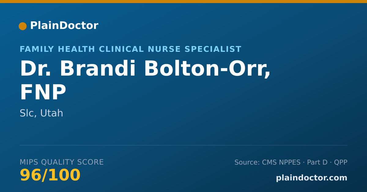Shareable card for Brandi Bolton-Orr, FNP - Family Health Clinical Nurse Specialist, Slc, UT