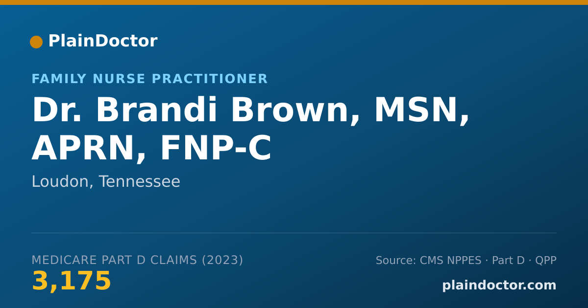Shareable card for Brandi Brown, MSN, APRN, FNP-C - Family Nurse Practitioner, Loudon, TN