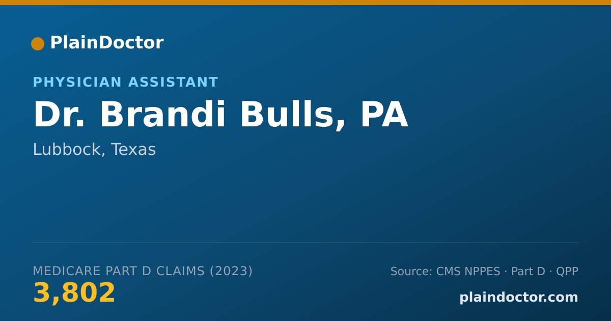 Shareable card for Brandi Bulls, PA - Physician Assistant, Lubbock, TX