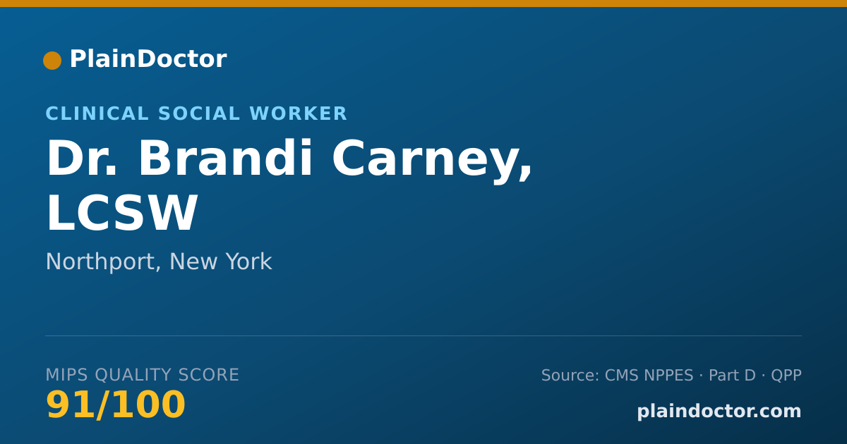 Shareable card for Brandi Carney, LCSW - Clinical Social Worker, Northport, NY