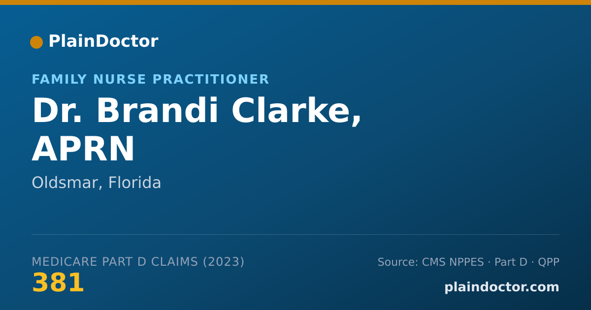 Shareable card for Brandi Clarke, APRN - Family Nurse Practitioner, Oldsmar, FL